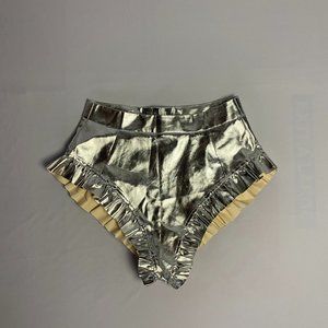 Mitzki - High-Waist Ruffle Trim Hot Pants Shorts from the Internet